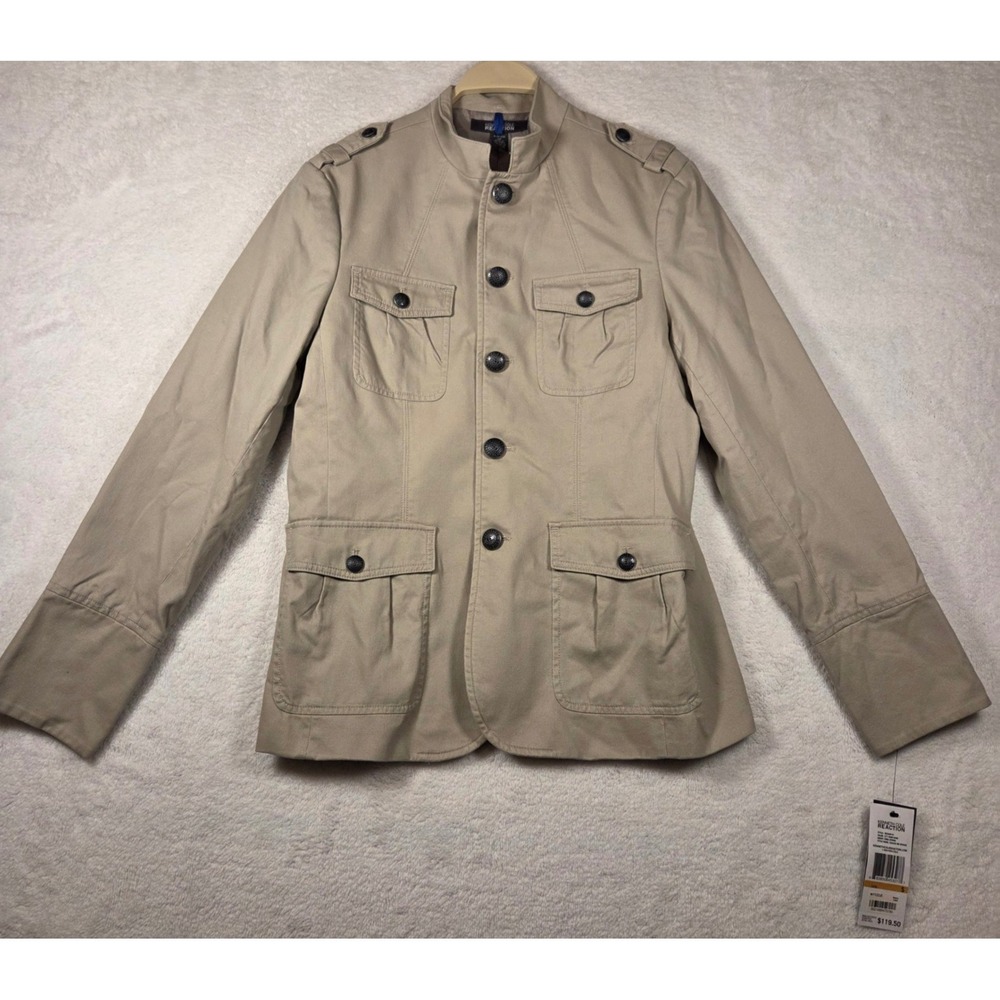 Kenneth Cole Reaction Mens Sand Dune Officer Style Military Jacket Blazer Small